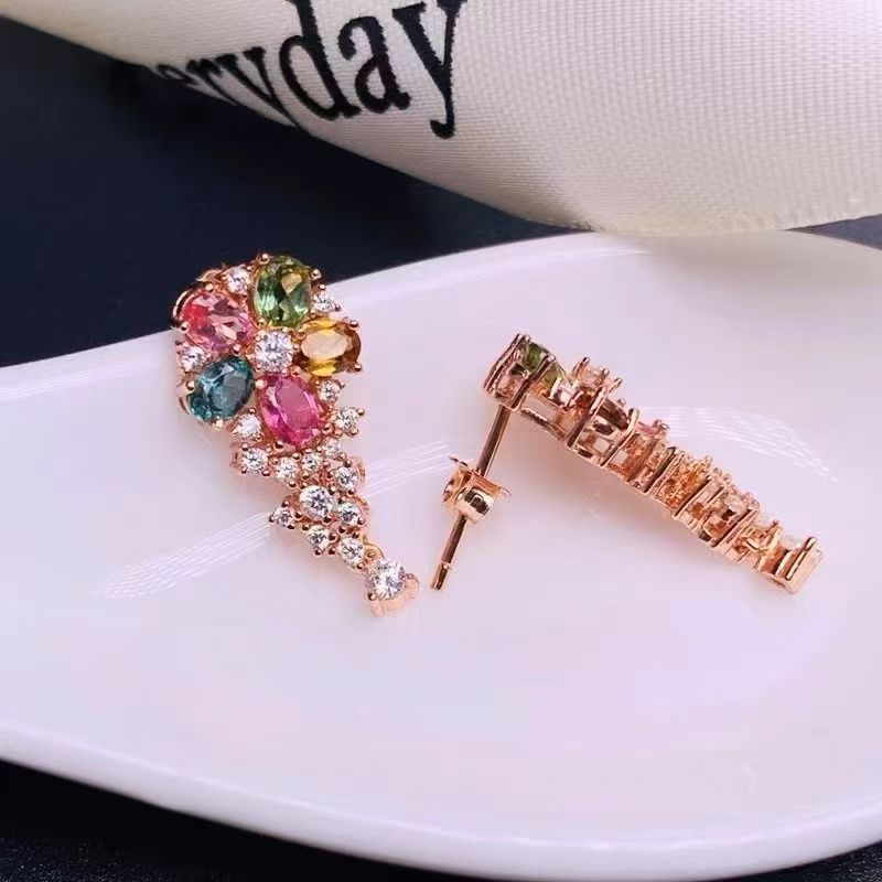 New Minimal Vintage  Style Stud Earrings, Inlaid Crystal Niche Trendy Versatile Elegant Personality Earrings For Women