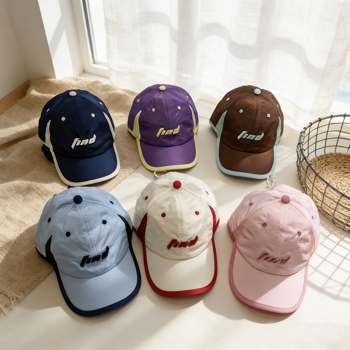 Children's Multi-color Edge-stitching Three-dimensional Embroidered Adjustable Trendy Bowler Baseball Cap Suitable For Going Out To Play And Shopping
