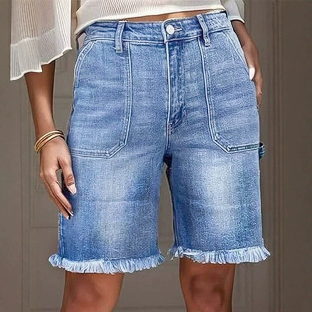 Tummy-flattening Butt-lifting Height-enhancing Washable Raw-edge Capri Pantsversatile For All Seasons