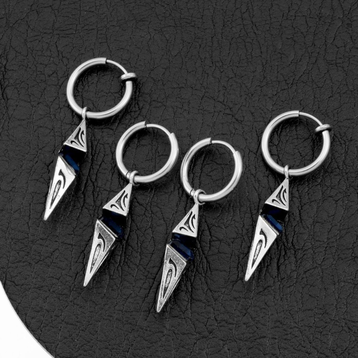 Starburst Rhombus Zircon Huggie & Clip On Earrings, Ins Geometric Unisex Trendy Designer Ear Jewelry