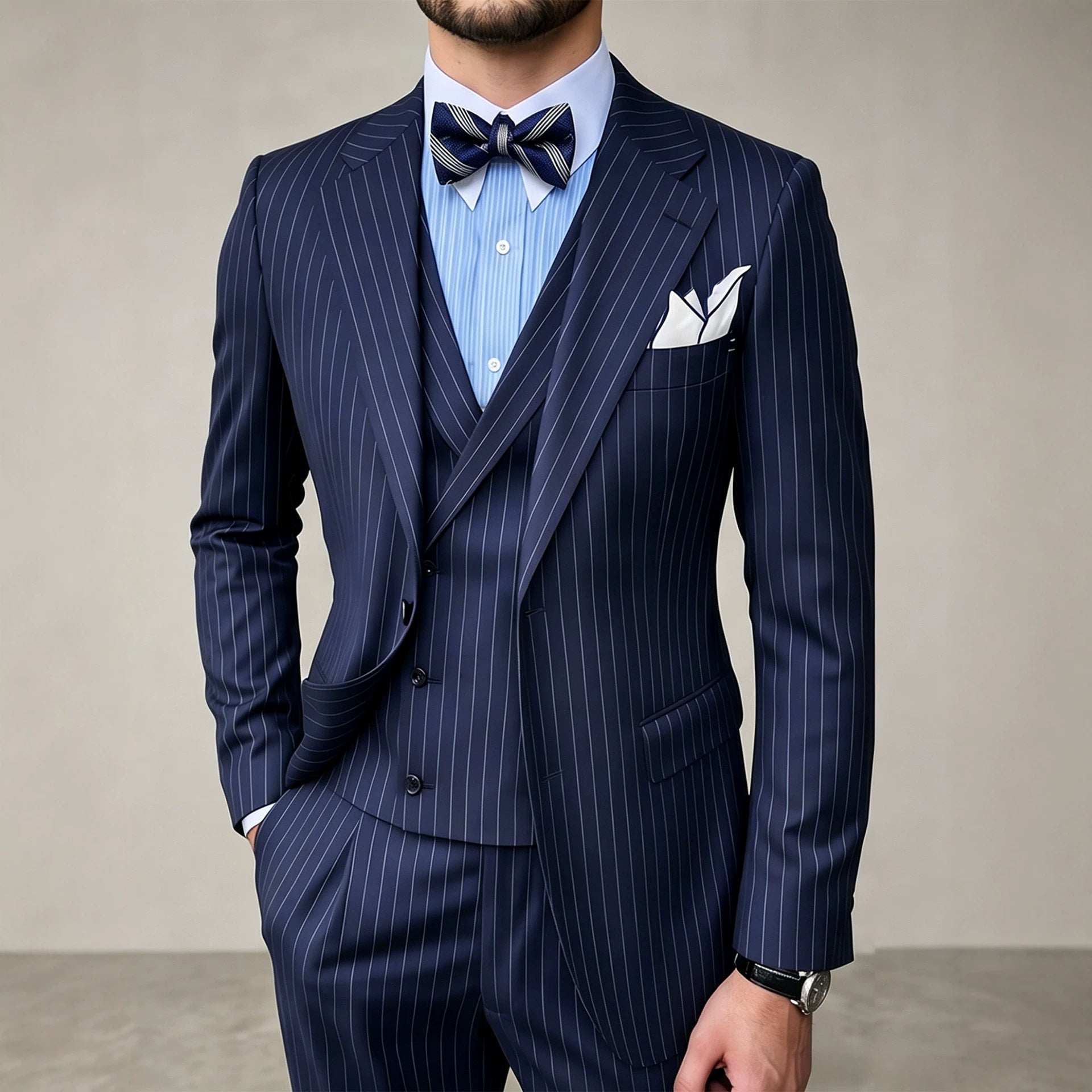 Mens Striped Business Suit Set