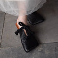 Womens Fashionable Square-toe Retro Slide Sandals