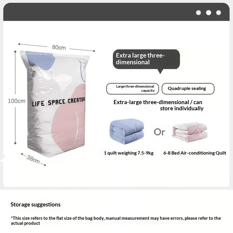 Down Jacket visible Quilt Vacuum Compression Storage Bag