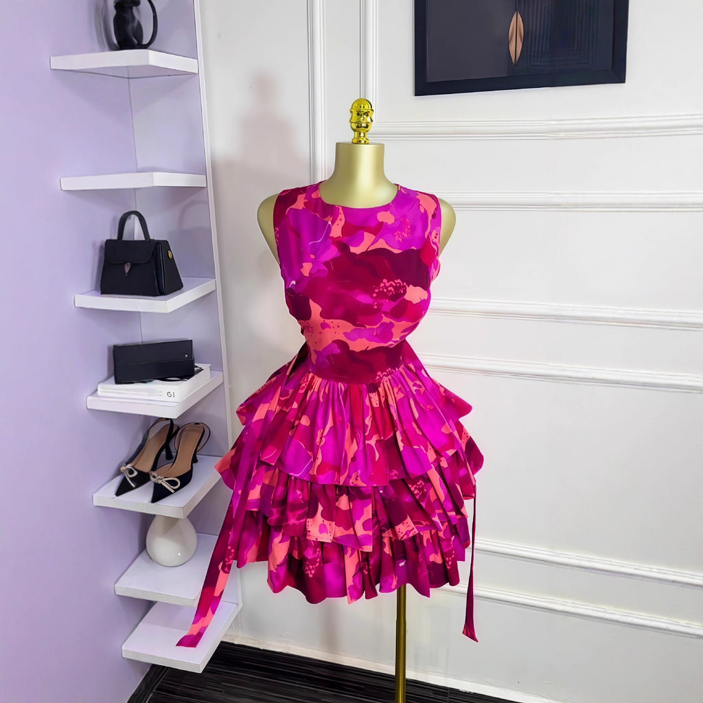 Ruffled Short Three-tiered Cake Skirt
