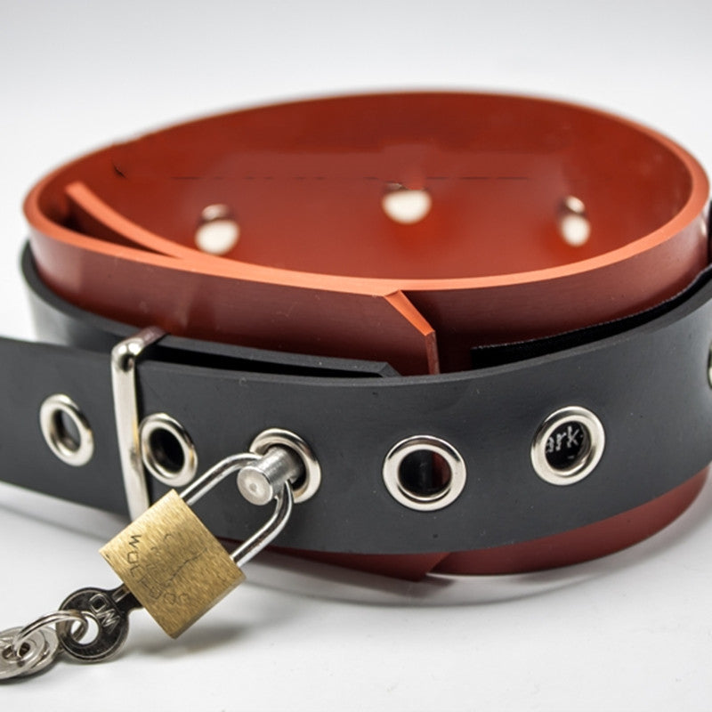 Pure Handmade Rubber Red Background Black Collar