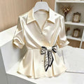 Waist-cinching Figure-flattering Shirt With A High-fashion Vibe