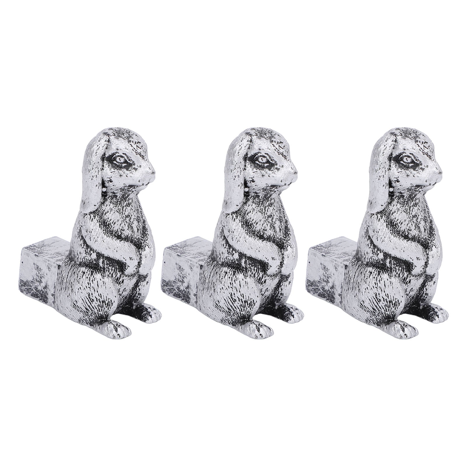 3PCS Flower Pot Decorative Feet Resin Animal Statue Plant Pot Support Feet Planter Riser For Outdoor Garden Standing Rabbit