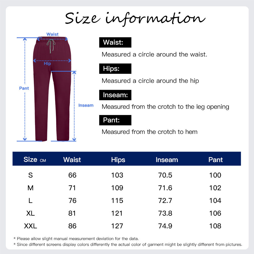 Comfortable Elastic Waist Nurse Pants