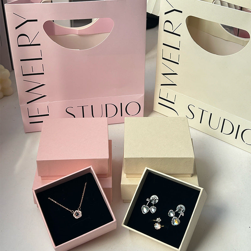 Solid Color Paper Jewelry Box - Tian Di Gai Gift Packaging for Necklaces Earrings Rings Bracelets