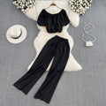 Women's One-shoulder High-waist Short Top Two-piece Set
