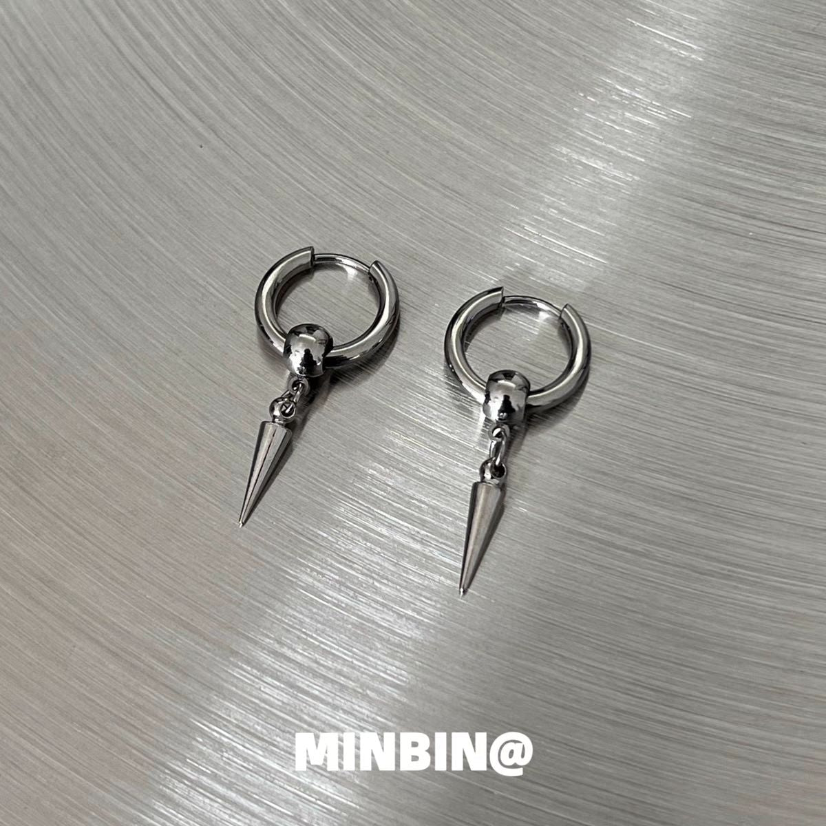 Titanium Steel Stud Earrings, Cool Hip Hop Punk Hoop Earrings For Men & Women, High-End Neutral Unisex Fashion Ear Jewelry