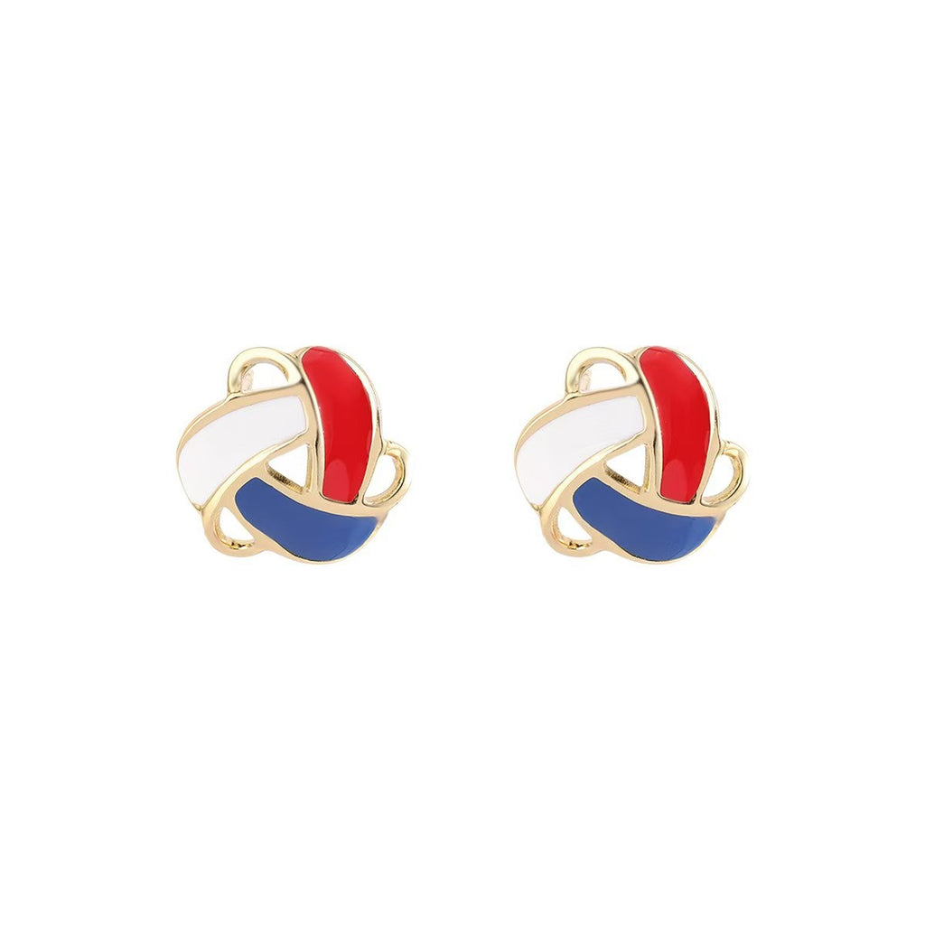 Vintage Enamel Drip Oil Triangle Geometric Earrings, Fashion Hollow Rotatable Floral Stud Earrings Women Jewelry