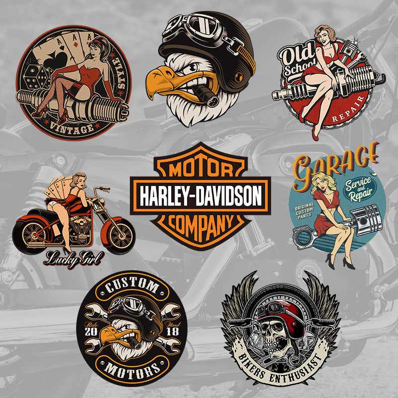 Motorcycle Retro Helmet Sticker Creative Scratch Sticker
