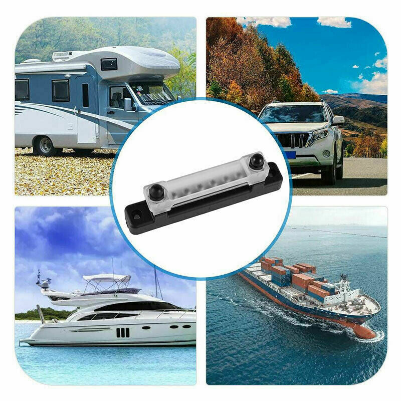 12V Distribution Bus Bar Auto Boat Marine Power 6 Way Terminal Block Bus Bar