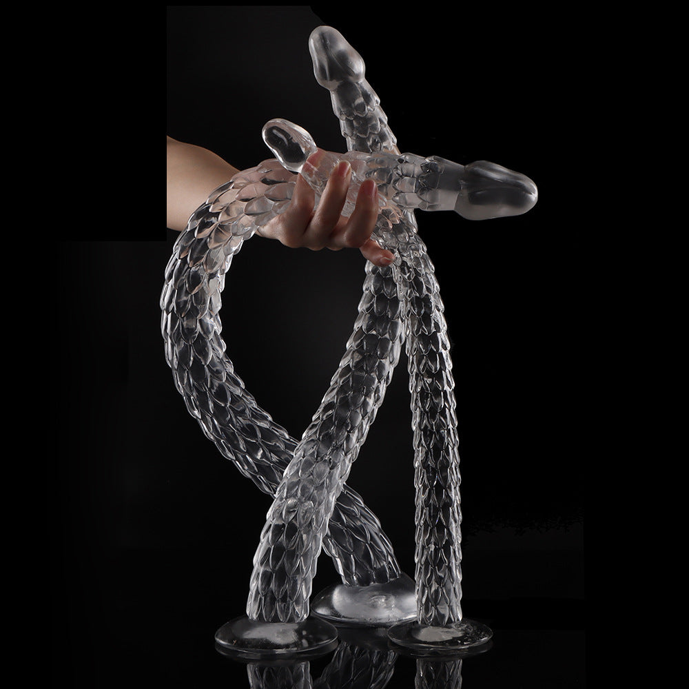 Deep Transparent Dragon Whip Women's Masturbation Device
