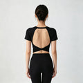Womens Hollow-out Backless Sports Top With Built-in Chest Pads For A Beautiful Back