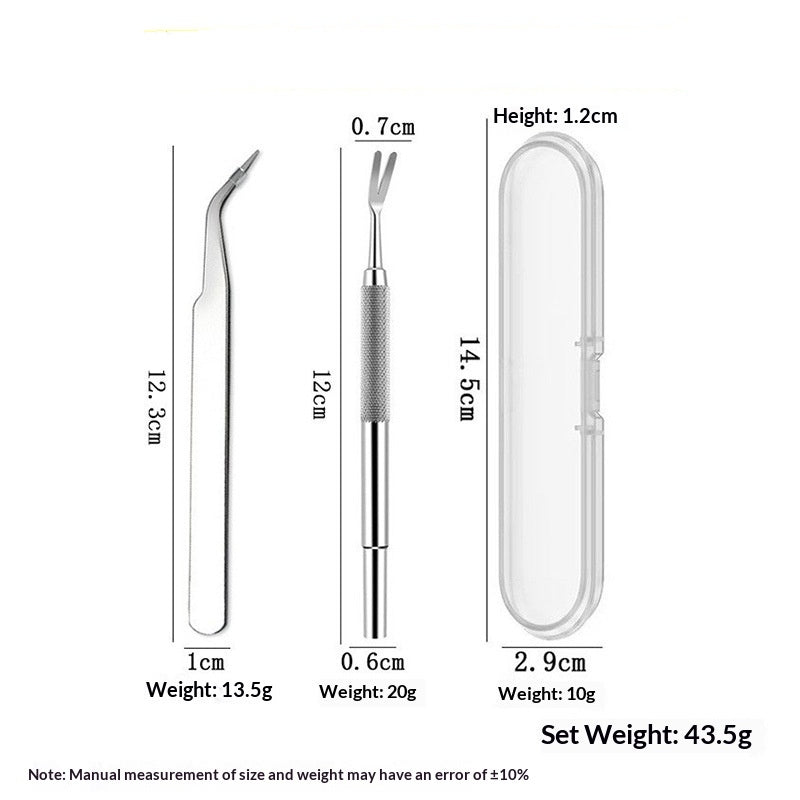 Household Pet Dog Lice Tweezers Set Stainless Steel Tick Remover