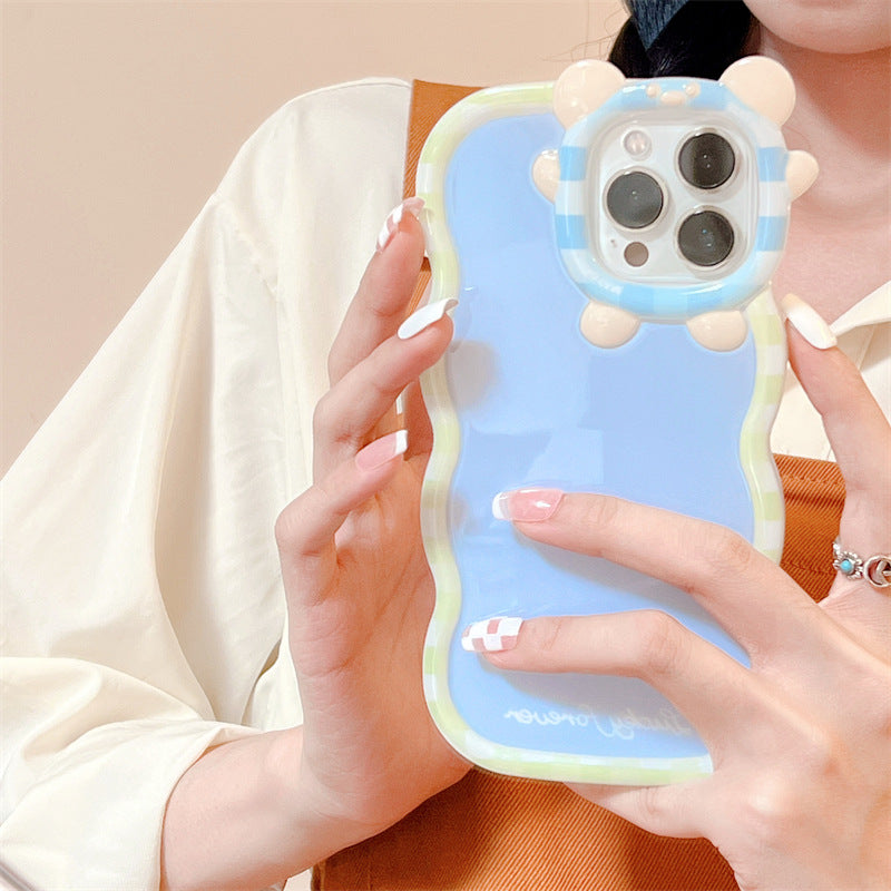 Contrast Color Check Little Monster Lens For Iphone13Promax Phone Case