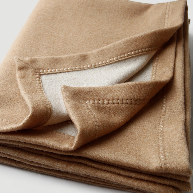 A Solid-color, Double-sided Wool Blanket Is Perfect For Home Use