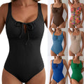 New Womens Textured One-piece Swimsuit With Tummy-control Design