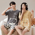 Couple's Short-sleeve Shorts Thin Cute Bear Home Wear Set