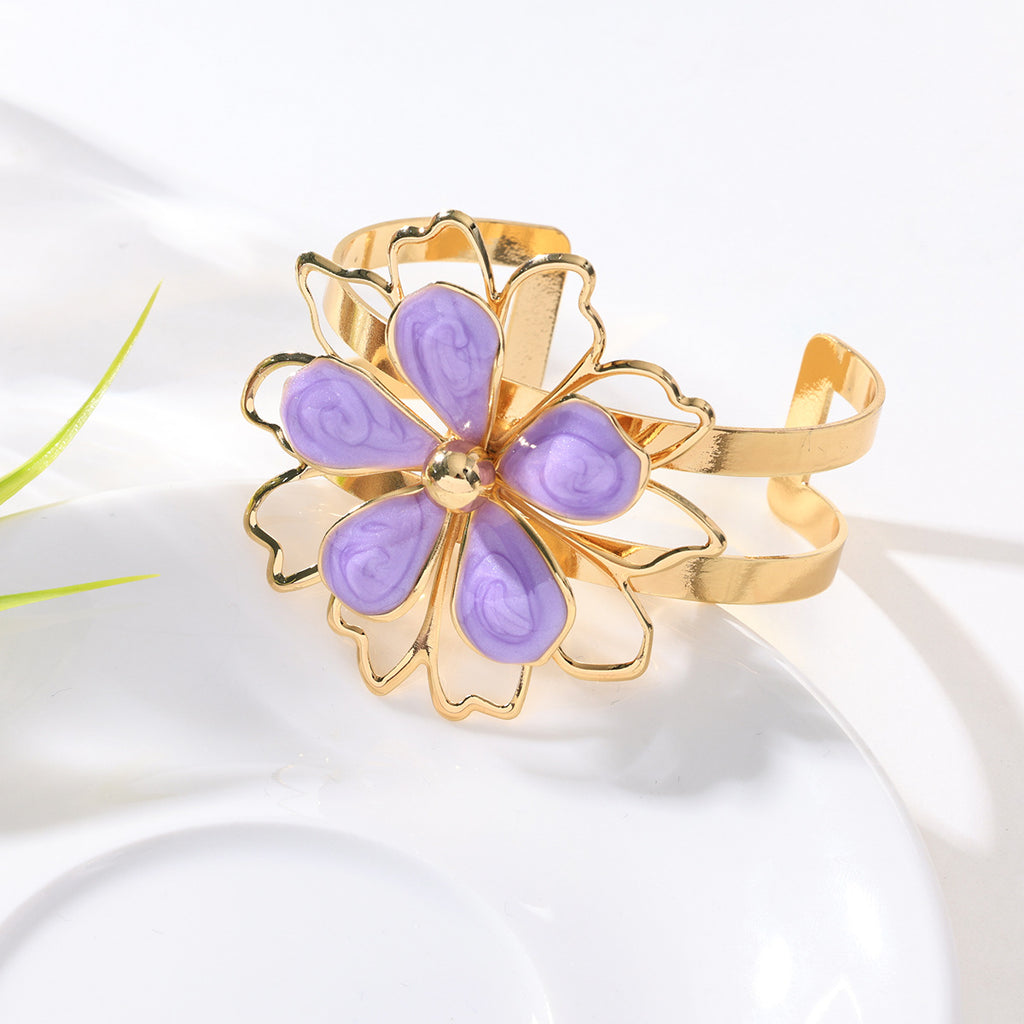 Three-dimensional Flower Ring Bracelet