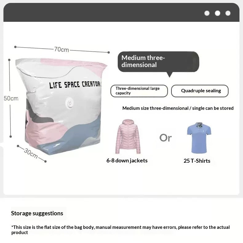 Down Jacket visible Quilt Vacuum Compression Storage Bag