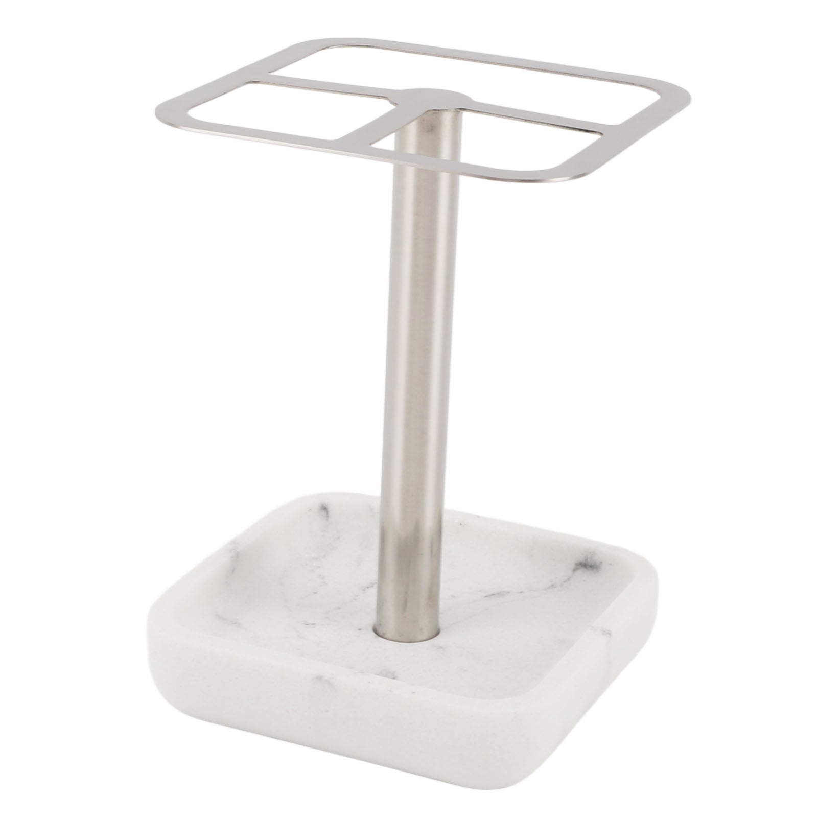 Toothbrush Holder Rustproof 304 Stainless Steel Toothpaste Storage Stand 3 Slots Space Saving Toothpaste Organizer For Bathroom Silver