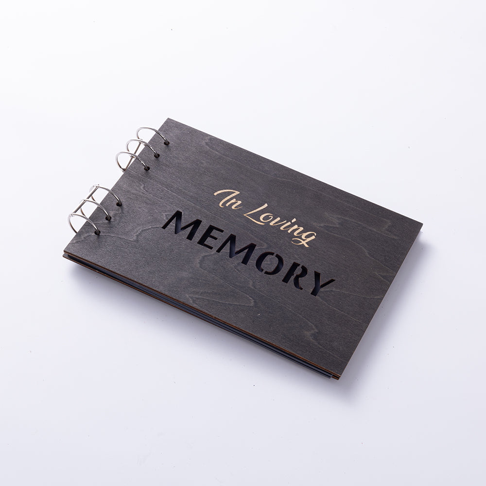 3 Styles Hollow Cutout Wooden Funeral Guest Book In Loving Memory Spiral Binding Memorial Sign In Book Remembrance Keepsake For Celebration Of Life Service
