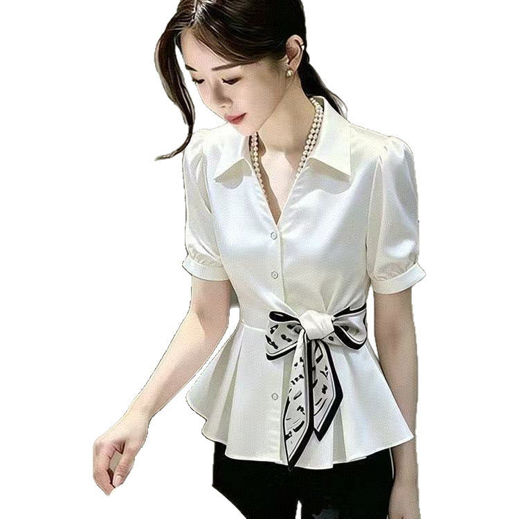Waist-cinching Figure-flattering Shirt With A High-fashion Vibe