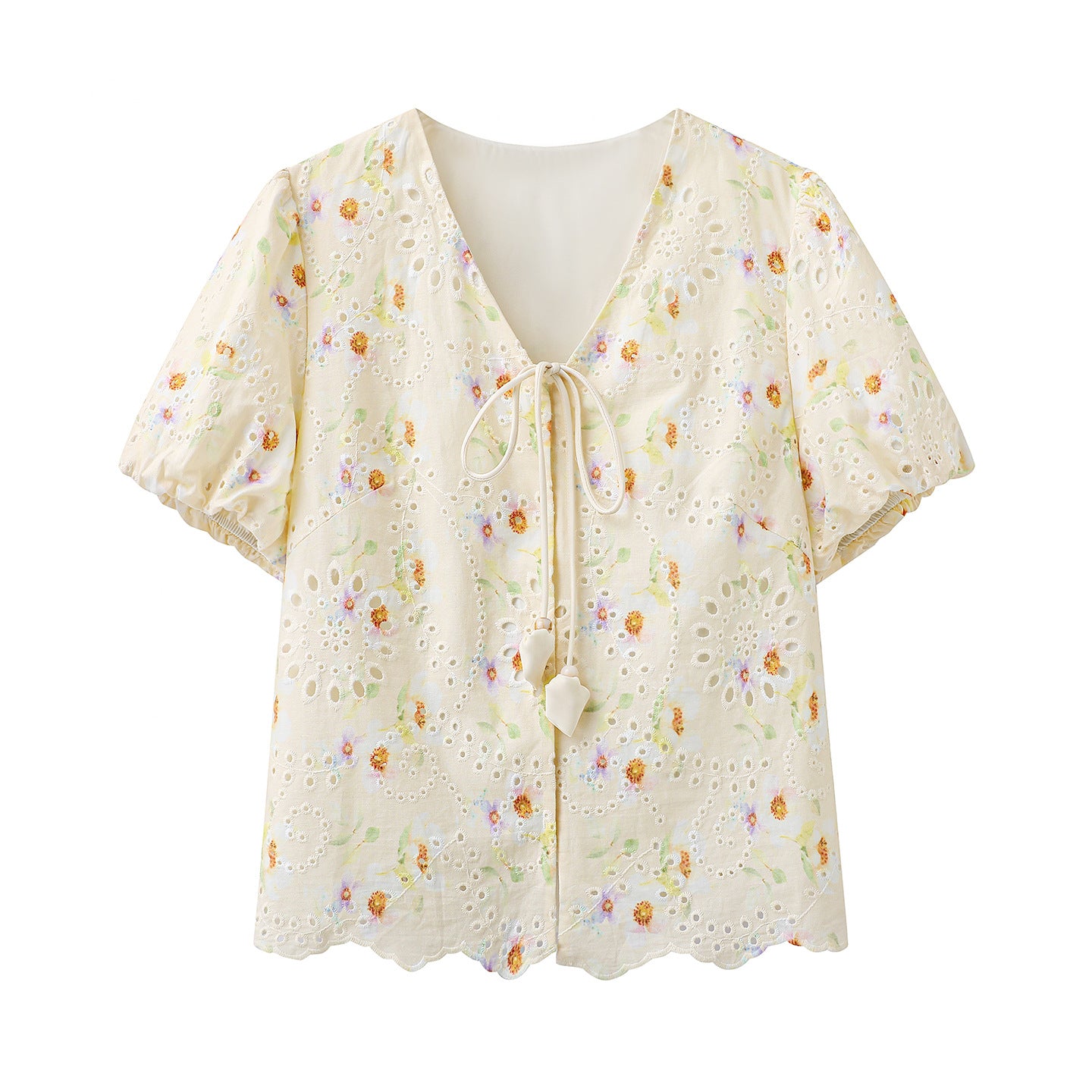 Embroidered Floral Blouse And Draping Skirt Two-piece Set