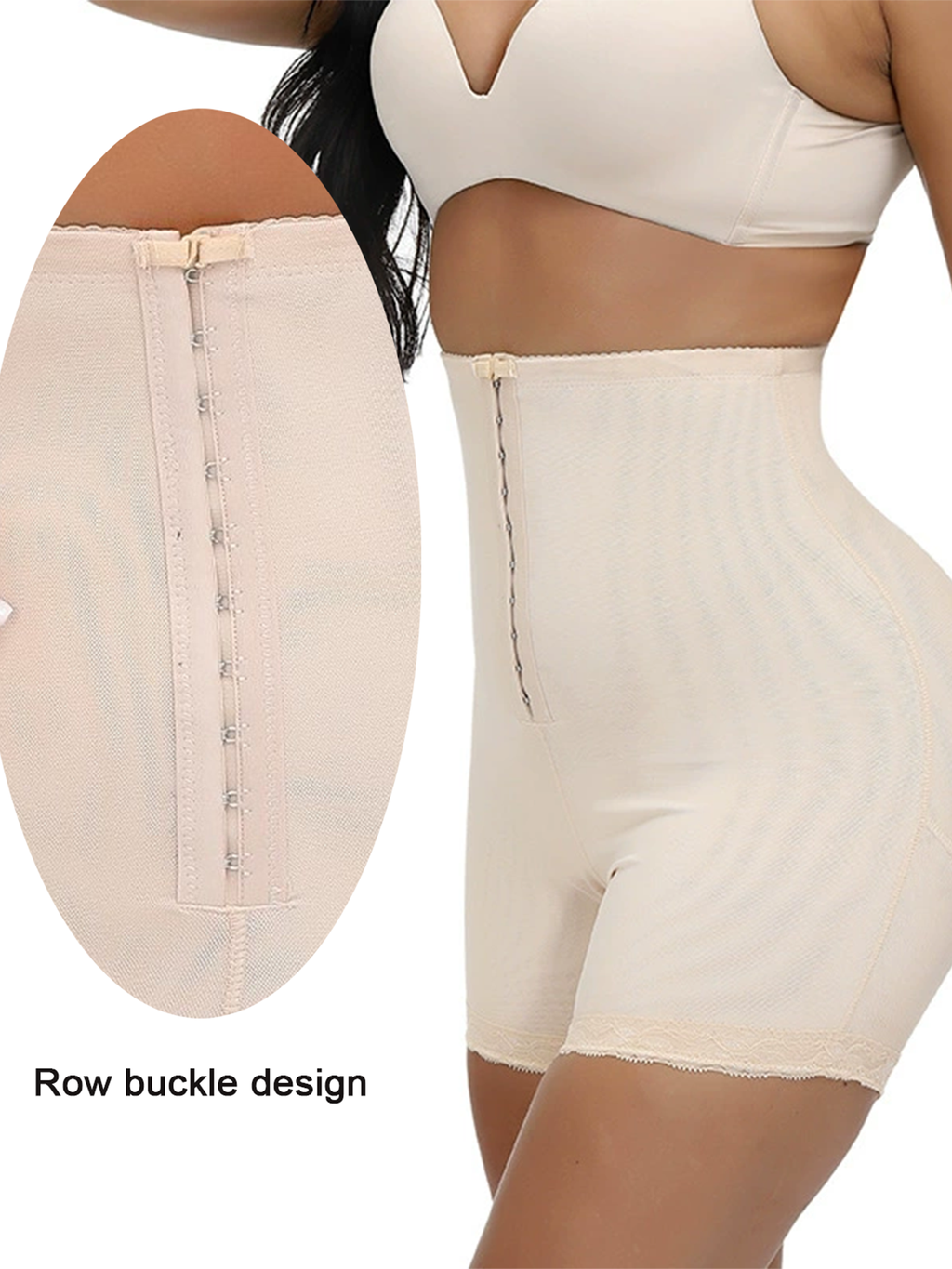 New High-Waist Postpartum Shaping Panties, Women's Lace Boyshort Shapewear With Buckle Closure, Tummy Control, Hip Lifting & Waist Slimming Base Layer Shorts