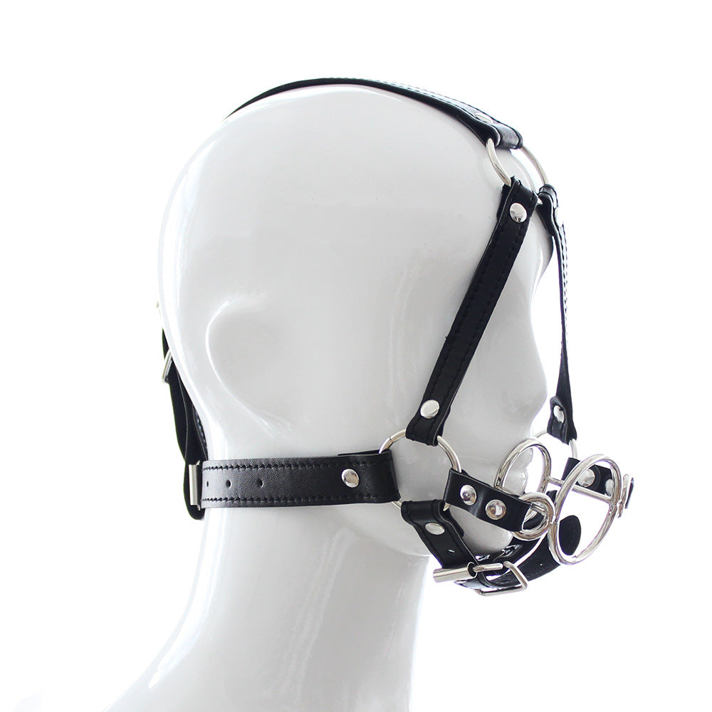 Double Ring Horse Harness Ball Gag Props