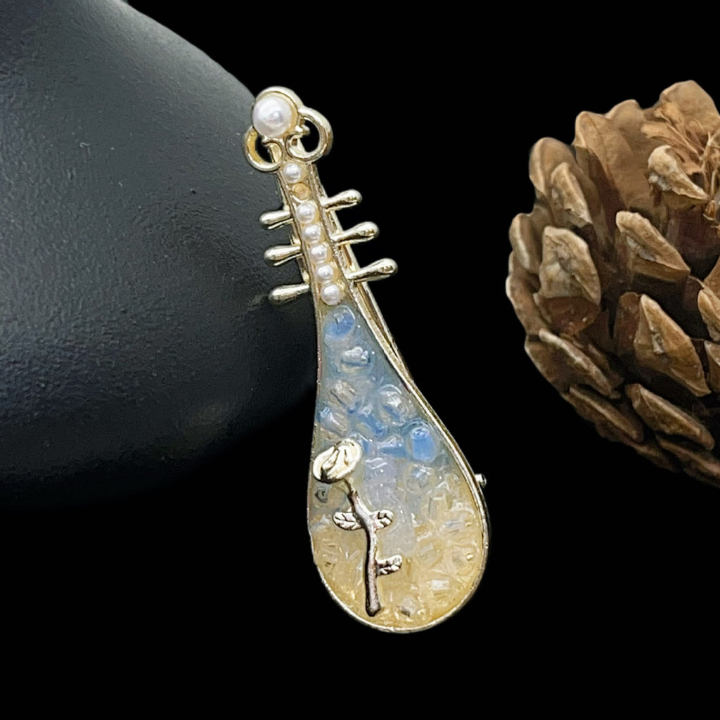 Chinese-style Rose-shaped Pipa Hair Clip Elegant Vintage Side Headpiece For Women
