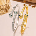 Light-luxury Fully Diamond-encrusted Double-headed Serpent Bracelet
