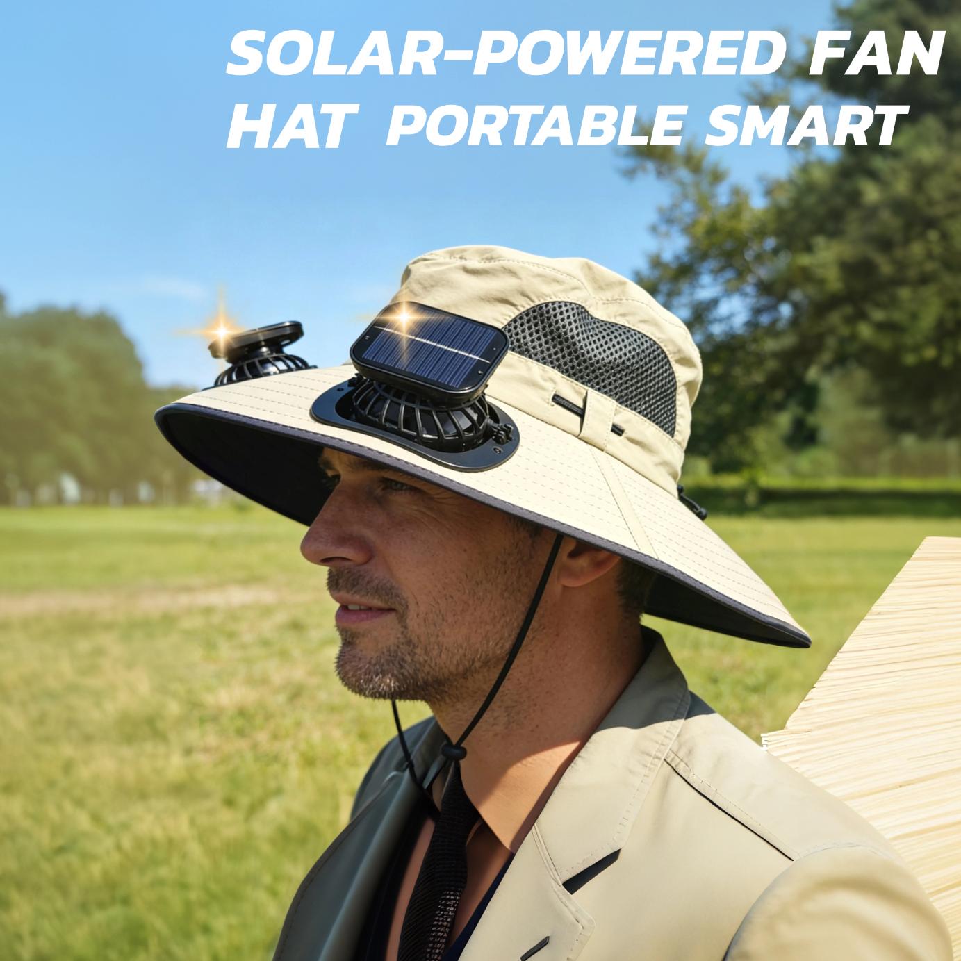 Portable Outdoor Sun Hat With Built-in Cooling Fan Wearable Design, Ideal For Outdoor Activities