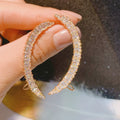 S925 Silver Needle Crescent Zircon Earrings