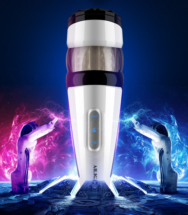 Telescopic Rotating Pronunciation Vibration Hands-free Airplane Bottle Men's Interesting Masturbation Device