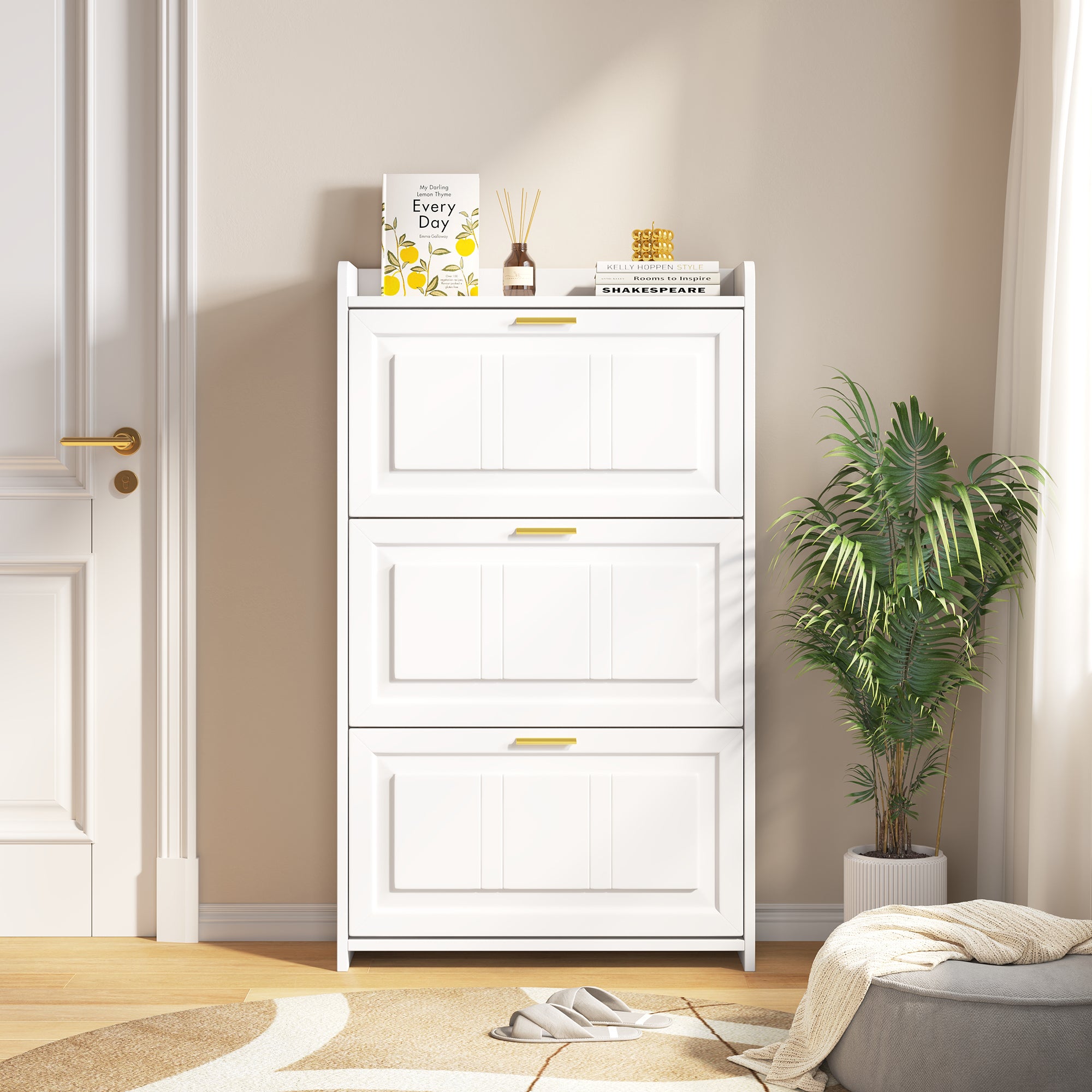 70x24x120cm Shoe Cabinet Shoe Rack, With 6 Compartments, Cabinets Shoe Cabinets Shoe Tall Cabinets,Can Be Placed In Hallways, Doors, Living Rooms And Offices,MDF Chipboard, White