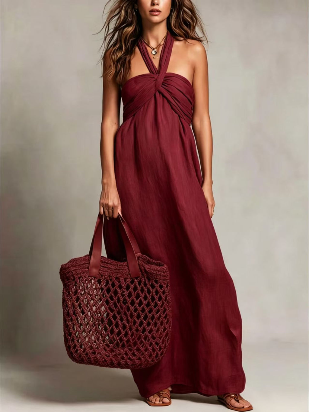 Womens Relaxed-fit Beach Vacation Dress