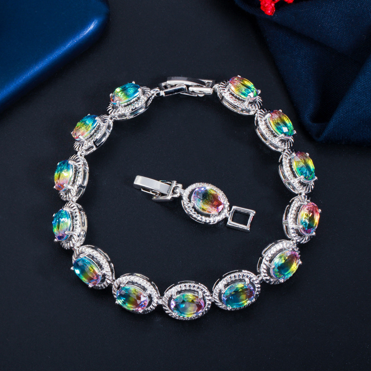 Colorful Gradient Crystal Glass Bracelet