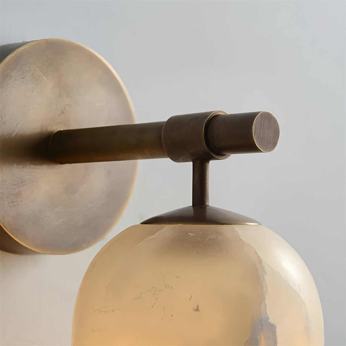 Simple Marble Copper Wall Lamp In Spain