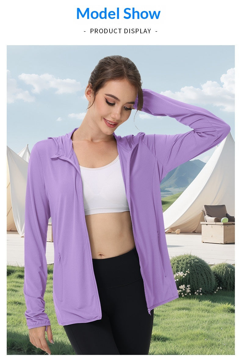 Summer Womens Sun-protective Clothing Plus-size Womens Lightweight Jacket