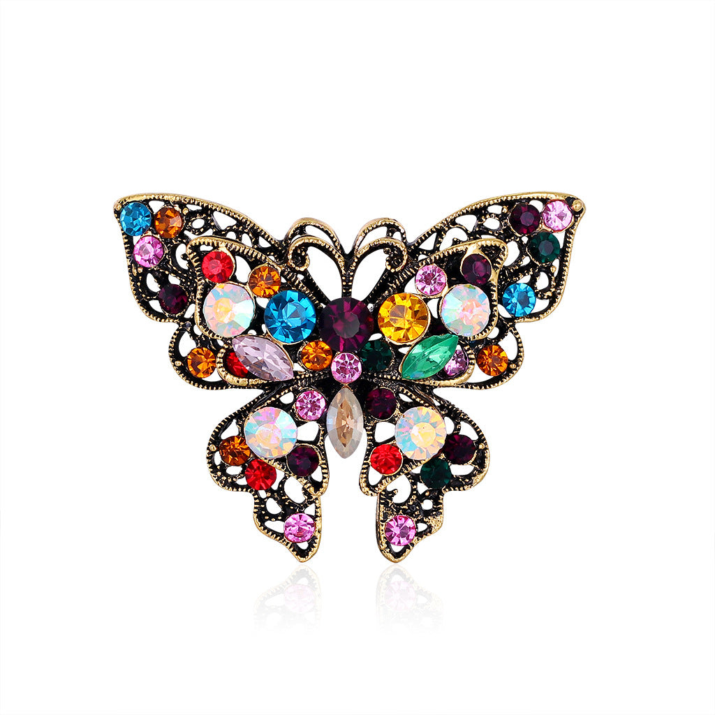 Fashion Butterfly Color Rhinestone Brooch
