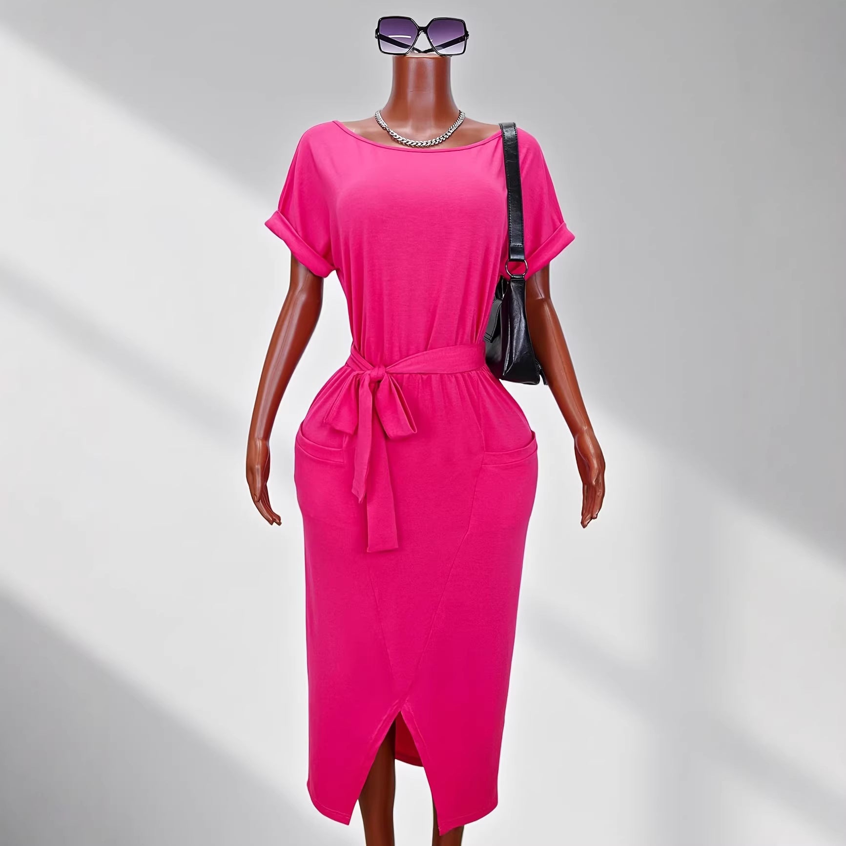Womens Fashionable Casual Slim-Fit Slit Dress