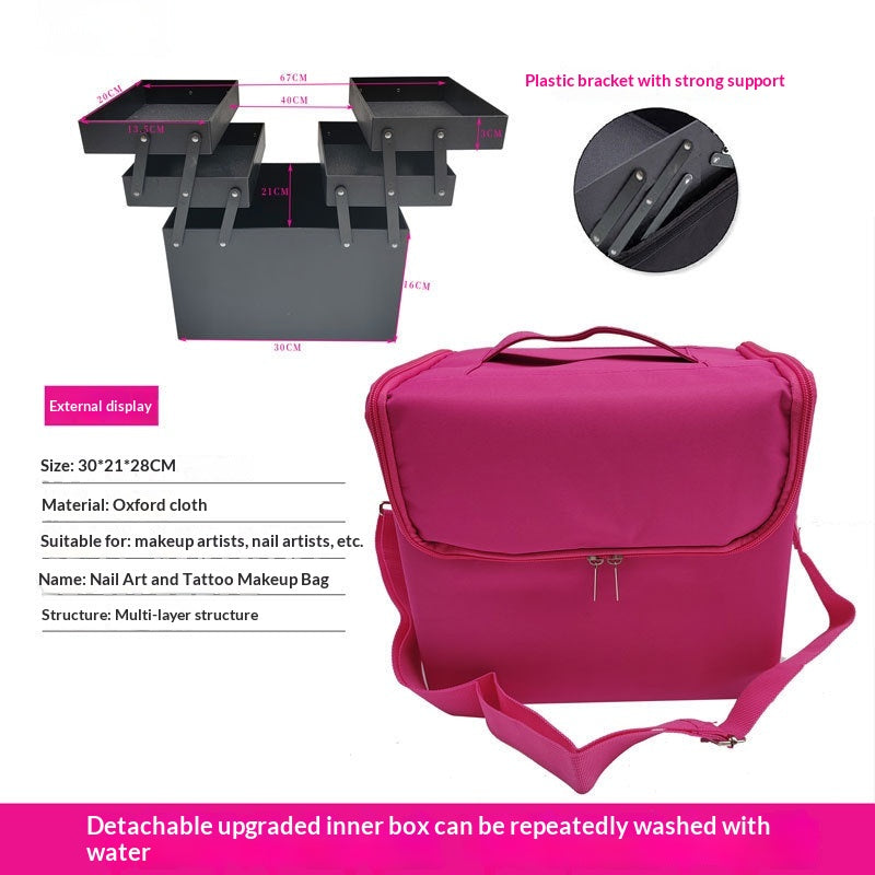 Foldable Cosmetic Bag Large-capacity Portable Makeup Case