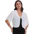 New Womens Chiffon Top Solid Color Short Sleeves Open-front Lightweight