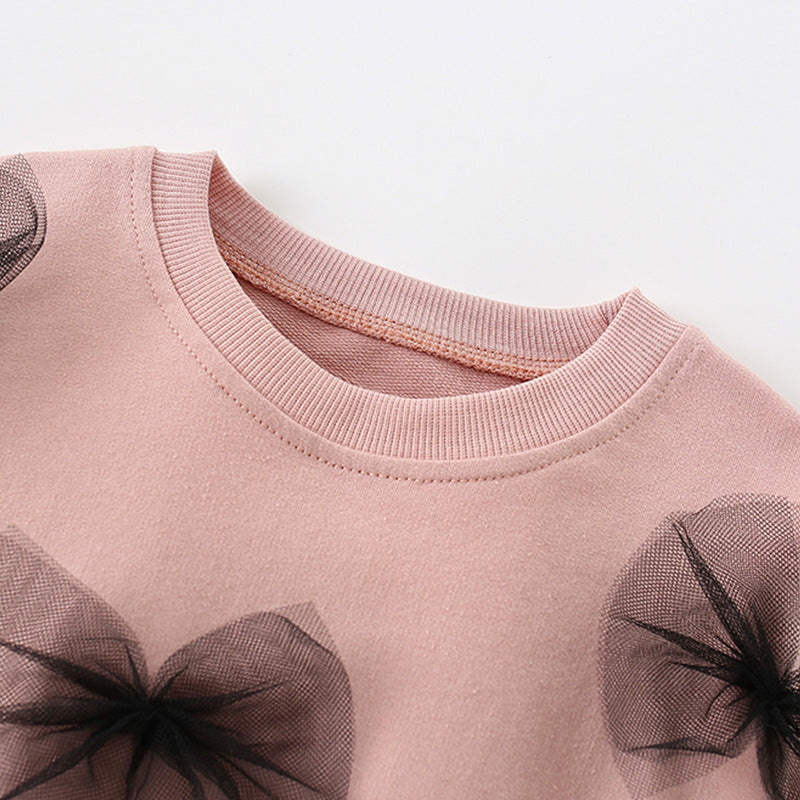 Girls Round-neck Long-sleeve Casual Pullover