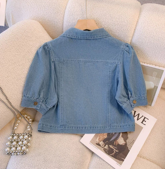 Wrap-around Coat Paired With A Short Casual Lightweight Blouse