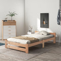 Solide Massivholzbett Futonbett Massivholz Natur Bett Aus Mit Kopfteil Und Lattenrost , Natur 200x90cm